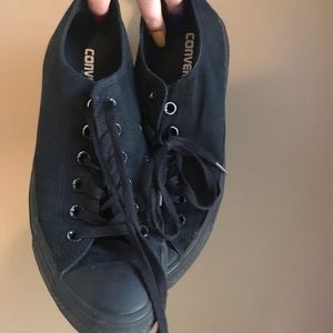 Converse black low tops